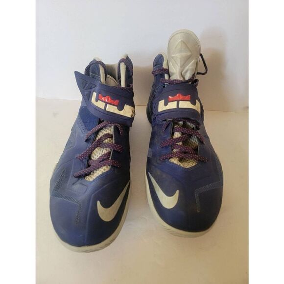 Nike Zoom Lebron Soldier 7 Men's Blue Platinum Basketball Shoes Size 12 - Picture 1 of 8